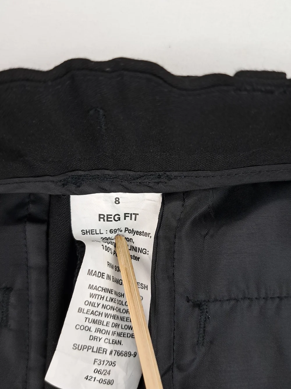 Black Boys Dress Pants Elastic Waist Pull On Formal Slacks Pants Size 8 Regular